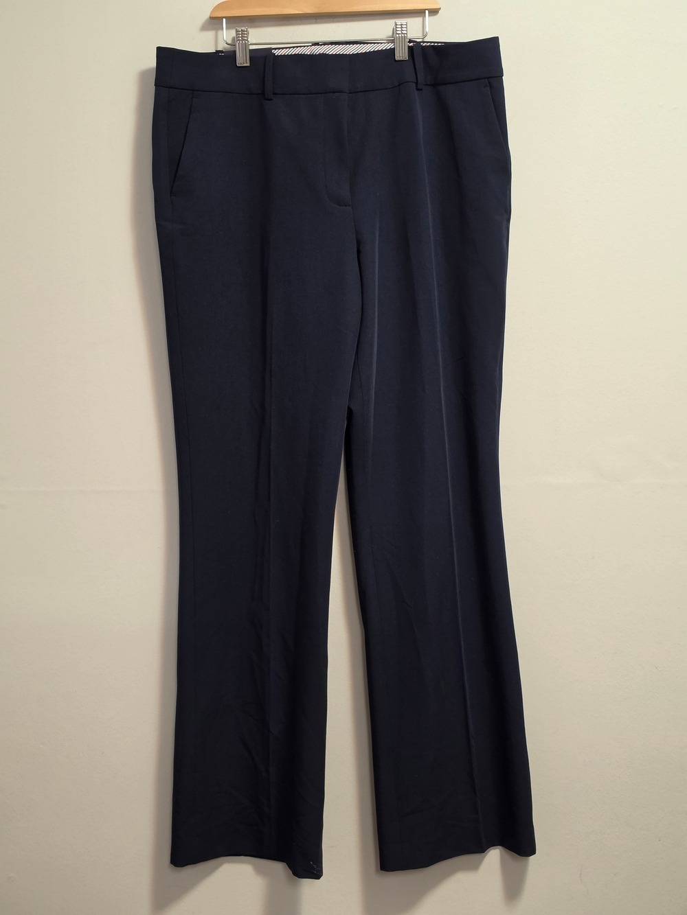 Tommy Hilfiger Sutton Boot Leg Navy Straight-Leg Dress Trousers